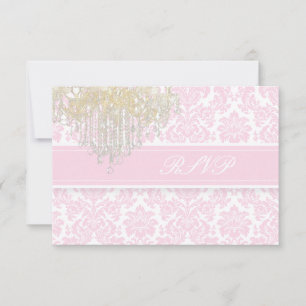 PixDezines uAwg moiré Damask+Kronier/DJ-Farbe RSVP Karte