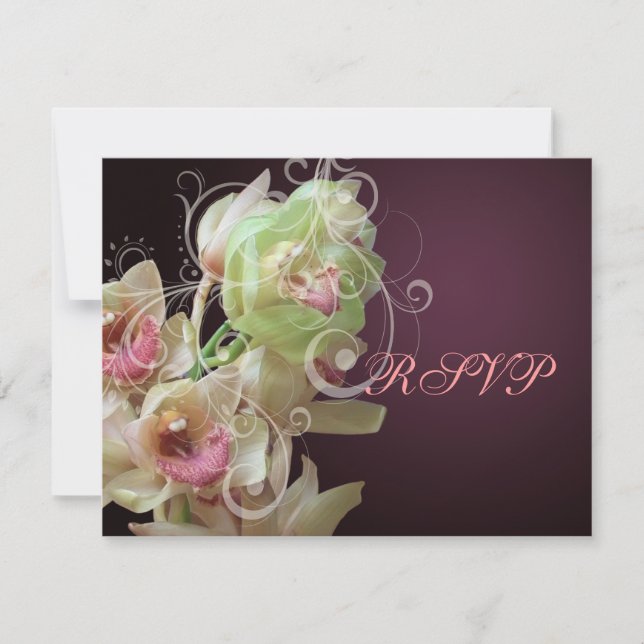 PixDezines UAWG Orchid + Ornamental Geblüht RSVP Karte (Vorderseite)