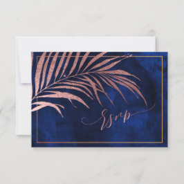 PixDezines UAWG, Palmfronten | Imitate Rose Gold RSVP Karte