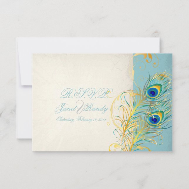 PixDezines uAwg Peacock Pizzazz/DIY RSVP Karte (Vorderseite)