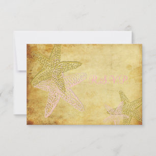 PixDezines uAwg Pink Starfish, Hochzeit am Strand RSVP Karte