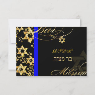 PixDezines uAwg Star von David, Bar Mitzvah RSVP Karte