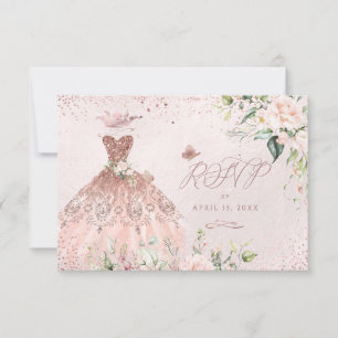 PixDezines UAWG Sweet 16 Dusty Rose Gown Einladung