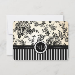 PixDezines uAwg toile/Rose/schwarz RSVP Karte