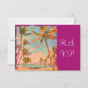 PixDezines uAwg Vintag Beach Scence/Aloha/Luau RSVP Karte