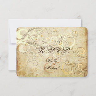 PixDezines UAWG VINTAG CREAM SWIRL/LUXE SHIMMER RSVP Karte