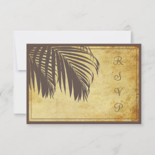 PixDezines uAwg Vintag Palmfronten/Strand/braun RSVP Karte