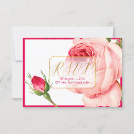 PixDezines UAWG Vintage Rose/Imitate Gold/DIY-Rahm RSVP Karte