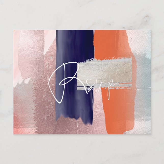 PixDezines UAWG w Meals, moderne Korallen- und See Einladungspostkarte (Vorderseite)