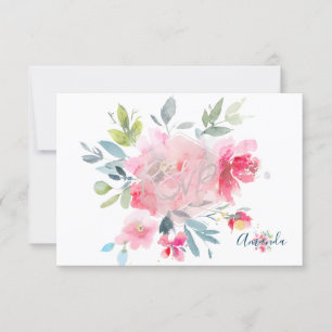 PixDezines UAWG Watercolor Blume Bat Mitzvah ✡ RSVP Karte