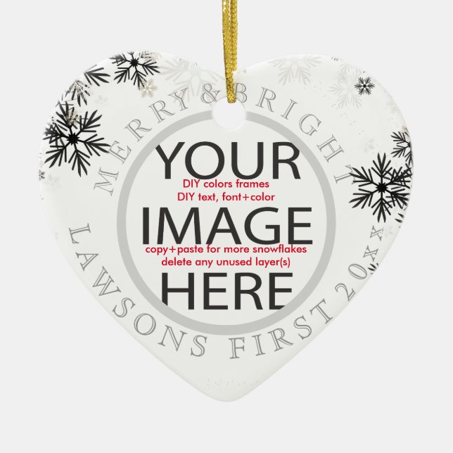 PixDezines - unsere ersten Weihnachten/DIY-Farben Keramik Ornament (Vorne)