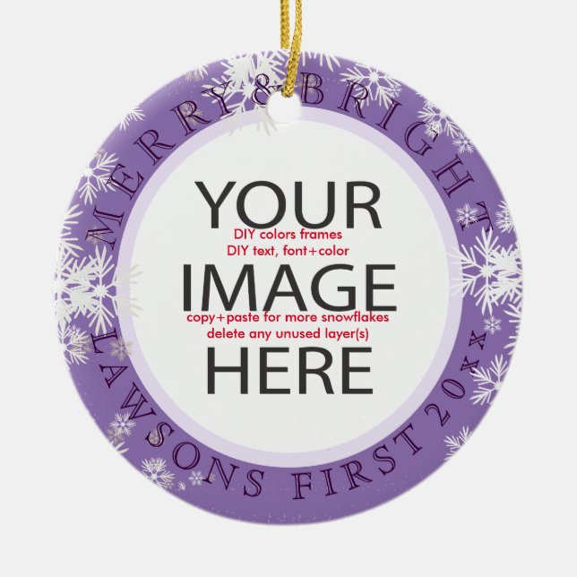 PixDezines - unsere ersten Weihnachten/DIY-Farben Keramikornament (Vorne)