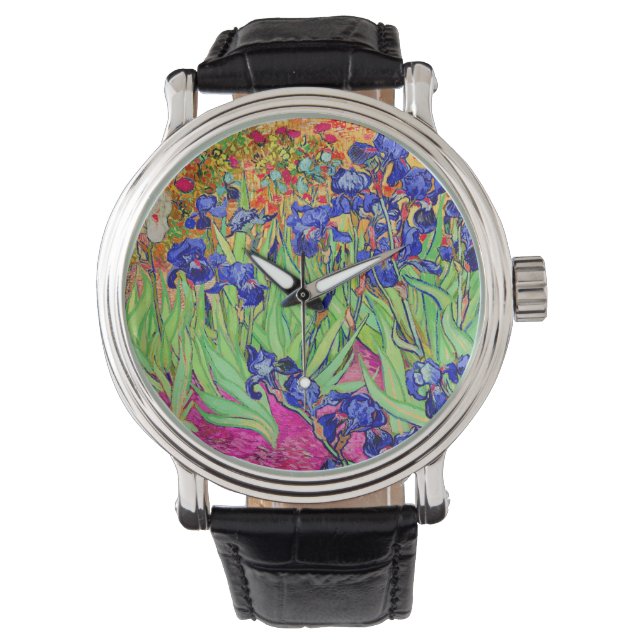 PixDezines van gogh iris/st. remy Armbanduhr (Vorderseite)