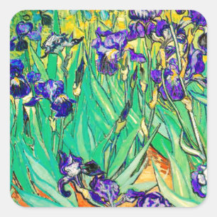 PixDezines van gogh iris/st. remy Quadratischer Aufkleber