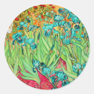PixDezines van gogh iris/st. remy Runder Aufkleber
