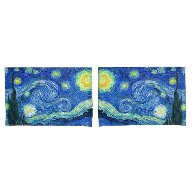 PixDezines Van Gogh Starry Night/St Remy Kissenbezug (Vorderseite-Set)