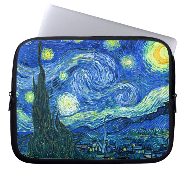 PixDezines Van Gogh Starry Night/St Remy Laptopschutzhülle (Vorderseite)