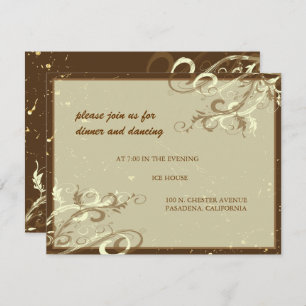 PixDezines VANILLA WIRBEL/CAFE AU LAIT Einladung