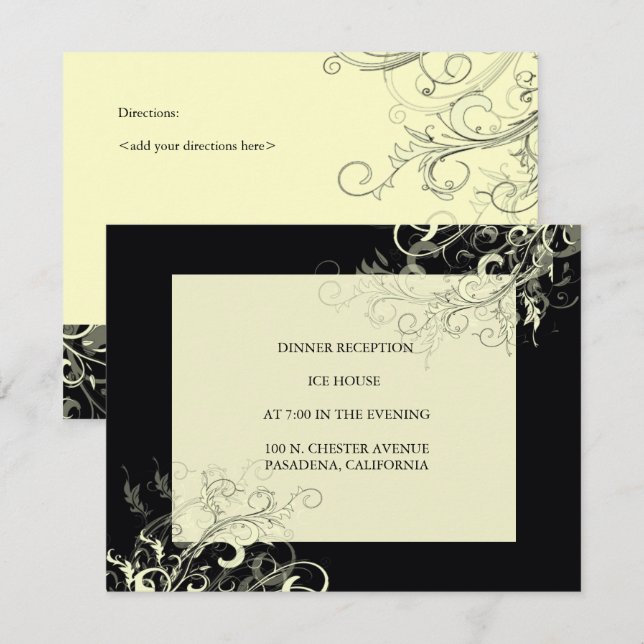 PixDezines VANILLA WIRBEL/DICHT HINTERGRUND Einladung (Vorne/Hinten)