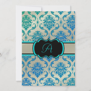 PixDezines Vendome Damask / Peak Blue Einladung