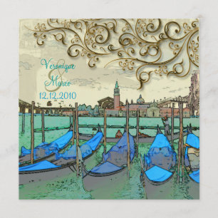PixDezines Venezia Hochzeitseinladungen/Gondeln Einladung