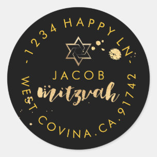 PixDezines verblüfft/Imitat Gold/Mitzvah Rückkehr  Runder Aufkleber