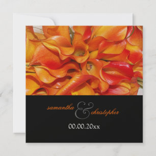 PixDezines verbrannte orange Calla-Lilie Einladung