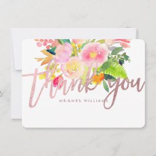 PixDezines Vielen Dank/Blumen/Wasserfarbe/Frühling Dankeskarte