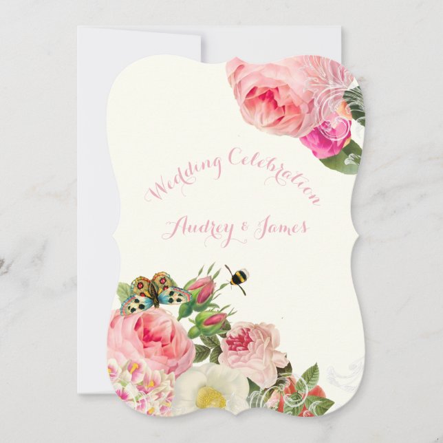 PixDezines viktorianische Rose/Pfennig Einladung (Vorderseite)