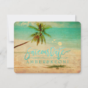 PixDezines Vintag Beach/Palm Tree/Save the Date Save The Date