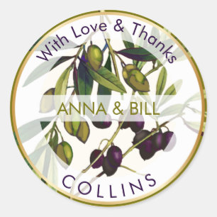 PixDezines Vintag Botanisches Oliven/Heimat Vielen Runder Aufkleber