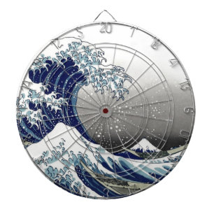 PixDezines Vintag, Great Wave, Hokusai 葛 飾 北 斎 の 神 Dartscheibe