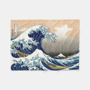 PixDezines Vintag, Great Wave, Hokusai 葛 飾 北 斎 の 神 Fleecedecke
