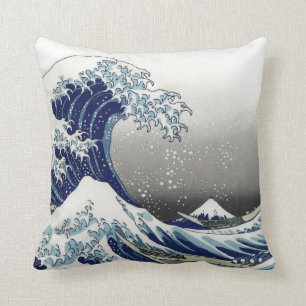 PixDezines Vintag, Great Wave, Hokusai 葛 飾 北 斎 の 神 Kissen