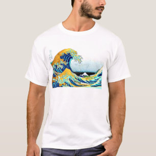 PixDezines Vintag, Great Wave, Hokusai 葛 飾 北 斎 の 神 T-Shirt