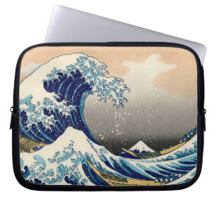 PixDezines Vintag, große Welle, Hokusai 葛飾北斎の神奈川沖浪 Laptopschutzhülle