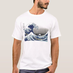 PixDezines Vintag, große Welle, Hokusai 葛飾北斎の神奈川沖浪 T-Shirt