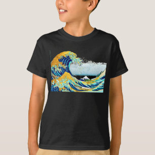 PixDezines Vintag, große Welle, Hokusai 葛飾北斎の神奈川沖浪 T-Shirt