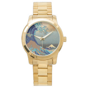 PixDezines Vintag, Große Welle, Hokusai 葛 飾 北 斎 の Armbanduhr