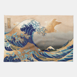 PixDezines Vintag, Große Welle, Hokusai 葛 飾 北 斎 の  Geschirrtuch