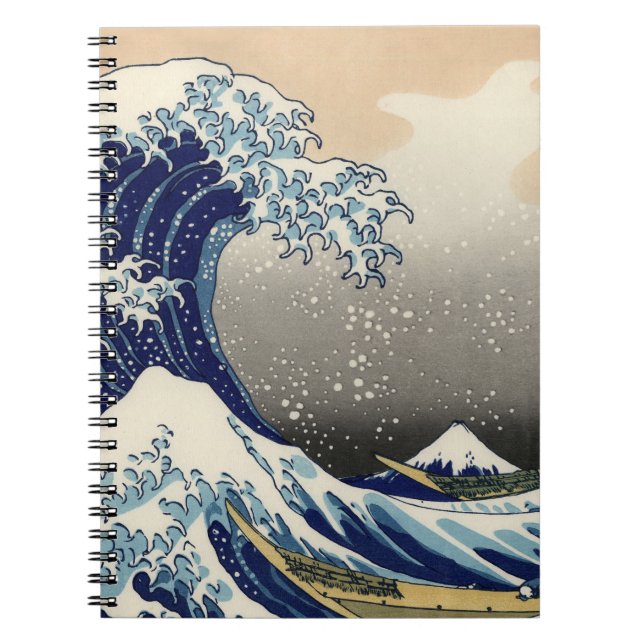 PixDezines Vintag, Große Welle, Hokusai 葛 飾 北 斎 の  Notizblock (Vorderseite)