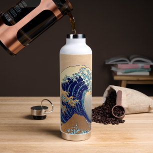 PixDezines Vintag, Große Welle, Hokusai 葛 飾 北 斎 の  Trinkflasche