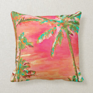 PixDezines Vintag Hawaii Beach/Coral/Aquamarin Kissen