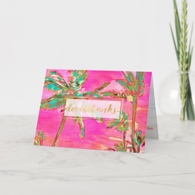 PixDezines Vintag Hawaii/Vielen Dank Dankeskarte (Vorderseite)