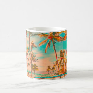 PixDezines Vintag Hawaiian Beach/Aquamarin Tasse