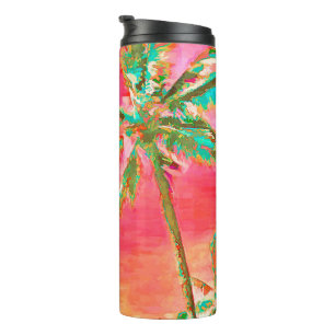 PixDezines Vintag Hawaiian Beach/Coral/Aquamarin Thermosbecher