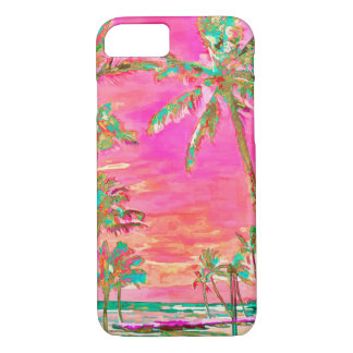 PixDezines Vintag Hawaiian Beach Scene/Pink Case-Mate iPhone Hülle