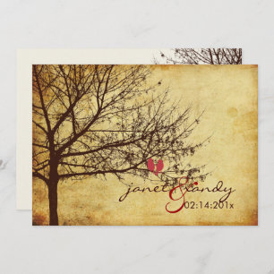 PixDezines VINTAG LOVE BIRDS Einladung