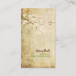 PixDezines VINTAG PINK CHERRY BLOSSOMS/SAKURA Indi Visitenkarte