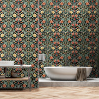 PixDezines Vintag William Morris Floral Orange